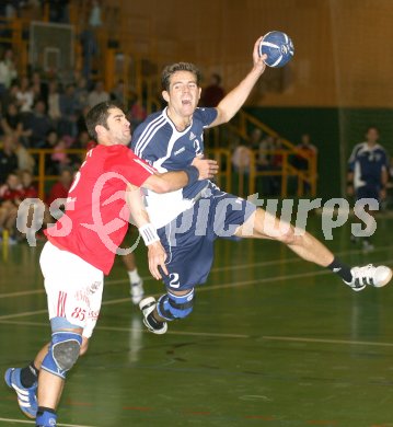 Handball Bundesliga.  HCK59 gegen SVVW.  Thomas Kandolf (HCK), Rudi Raunig (SVVW). Klagenfurt, am 11.11.2006
Foto: Kuess
---
pressefotos, pressefotografie, kuess, qs, qspictures, sport, bild, bilder, bilddatenbank