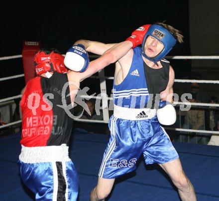 Boxen Vergleichskampf K?rnten gegen Slowenien.  Ali Chakiev (blau), (Klagenfurter Boxverein E&S), Ivan Harjacek (Kroatien). Klagenfurt, am 15.12.2006.
Foto: Kuess
---
pressefotos, pressefotografie, kuess, qs, qspictures, sport, bild, bilder, bilddatenbank