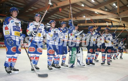 Eishockey Bundesliga. VSV gegen EHC Liwest Linz. Jubel VSV. Villach, am 12.1.2007.
Foto: Kuess 
---
pressefotos, pressefotografie, kuess, qs, qspictures, sport, bild, bilder, bilddatenbank