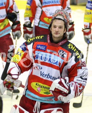Eishockey Bundesliga. KAC gegen Salzburg. Tormann Hannes Enzenhofer (KAC) der Spieler des Abends. Klagenfurt, am 22.10.2006.
Foto: Kuess
---
pressefotos, pressefotografie, kuess, qs, qspictures, sport, bild, bilder, bilddatenbank