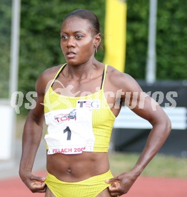 Leichtathletik. Austrian Top 4 Meeting. 100 Meter Frauen. Marlene Ottey (Slowenien). Villach, am 14.7.2006. 
---
pressefotos, pressefotografie, kuess, qs, qspictures, sport, bild, bilder, bilddatenbank