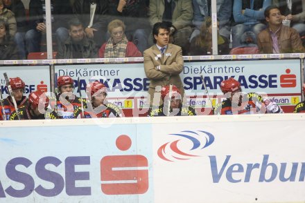 Eishockey Bundesliga. KAC gegen Jesenice.  Spielerbank KAC, Trainer Many Viveiros (KAC). Klagenfurt, am 29.10.2006.
Foto: Kuess
---
pressefotos, pressefotografie, kuess, qs, qspictures, sport, bild, bilder, bilddatenbank