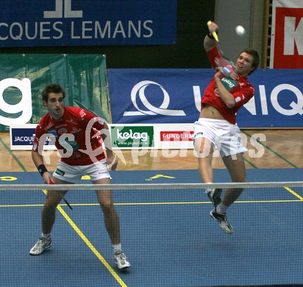 Badminton Bundesliga. ASK? Kelag K?rnten gegen Traun. Kumelj und Miha Horvat. Klagenfurt, am 19.11.2005. 
Foto: Kuess
---
pressefotos, pressefotografie, kuess, qs, qspictures, sport, bild, bilder, bilddatenbank
