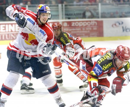 Eishockey Bundesliga. KAC gegen Salzburg. Martin Pewal (Salzburg), Chad Hinz (KAC). Klagenfurt, am 22.10.2006.
Foto: Kuess
---
pressefotos, pressefotografie, kuess, qs, qspictures, sport, bild, bilder, bilddatenbank