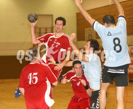 Bundesliga, Handball, SVVW gegen HSG Graz. Uros Privsek, Goran Bilbija, Markus G?tzhaber (SVVW). Klagenfurt, 14.10.2006.
---
pressefotos, pressefotografie, kuess, qs, qspictures, sport, bild, bilder, bilddatenbank