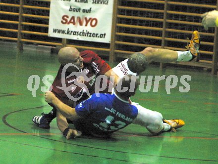 Handball Bundesliga Derby HCK 59 gegen SC Ferlach. Toni Pr?post gegen Armin Bach. Klagenfurt, am 10.12.2005.
---
pressefotos, pressefotografie, kuess, qs, qspictures, sport, bild, bilder, bilddatenbank