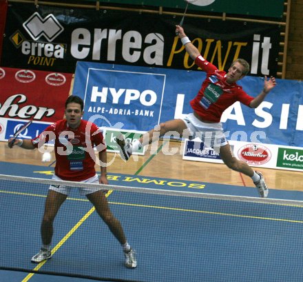 Badminton Bundesliga. ASK? Kelag K?rnten gegen Traun. Michael Trojan und Luka Petric. Klagenfurt, am 19.11.2005. 
---
pressefotos, pressefotografie, kuess, qs, qspictures, sport, bild, bilder, bilddatenbank