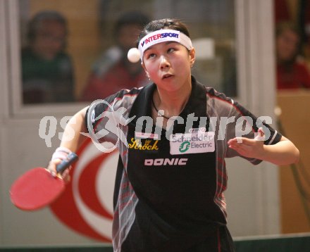 Tischtennis. Damen EM Qualifikationsspiel ?sterreich gegen Slowenien. LI Qiangbing (?sterreich). Bleiburg, am 11.1.2007.
Foto: Powerpixx/Kuess
---
pressefotos, pressefotografie, kuess, qs, qspictures, sport, bild, bilder, bilddatenbank