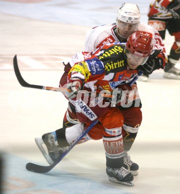 Eishockey Bundesliga. KAC gegen Jesenice. Jeremy Rebek (KAC), Boris Pretnar (Jesenice). Klagenfurt, am 29.10.2006.
Foto: Kuess
---
pressefotos, pressefotografie, kuess, qs, qspictures, sport, bild, bilder, bilddatenbank