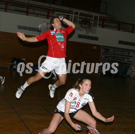 Badminton, Volleyball. Gemeinsames Training des Badminton Bundesligaspieler des ASK? Kelag K?rnten und der Volleyballerinnen des ATSC Wildcats. Peter Kreulitsch und Luise Seidl. Klagenfurt, am 29.11.2005.
---
pressefotos, pressefotografie, kuess, qs, qspictures, sport, bild, bilder, bilddatenbank