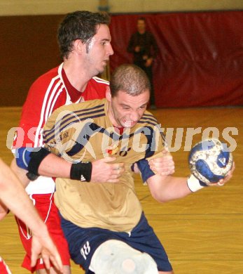 Bundesliga Handball. SVVW gegen HCK. G?tzhaber Markus (SVVW), ) Pr?prost Anton (HCK). Klagenfurt, 3.2.2007
Foto: Kuess
---
pressefotos, pressefotografie, kuess, qs, qspictures, sport, bild, bilder, bilddatenbank