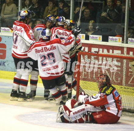 ?sterreichische Eishockey Bundesliga. KAC gegen Red Bull Salzburg. Torjubel (Salzburg). Klagenfurt, am 22.10.2006.
Foto: Kuess
---
pressefotos, pressefotografie, kuess, qs, qspictures, sport, bild, bilder, bilddatenbank