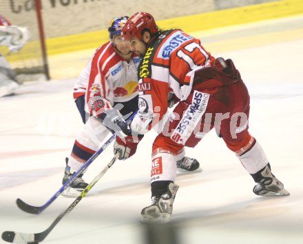 Eishockey Bundesliga. KAC gegen Salzburg. Toni Iob (KAC), Peter Kasper (Salzburg). Klagenfurt, am 22.10.2006.
Foto: Kuess
---
pressefotos, pressefotografie, kuess, qs, qspictures, sport, bild, bilder, bilddatenbank