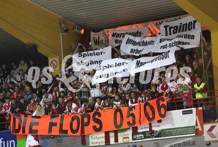 Eishockey Bundesliga. KAC  Salzburg. Die Fans der Stiege
19 dokumentierenn ihren Unmut ?ber die Flops der Saison 2005/2006. Klagenfurt, am 6.11.2005.

---
pressefotos, pressefotografie, kuess, qs, qspictures, sport, bild, bilder, bilddatenbank