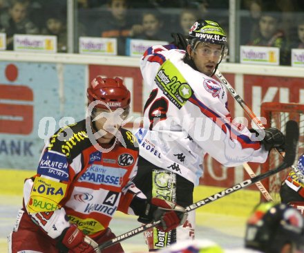 Eishockey Bundesliga. KAC gegen HC TWK Innsbruck. Philippe Horsky (KAC), Tavis Hansen (Innsbruck). Klagenfurt, am 12.11.2006.
Foto: Kuess
---
pressefotos, pressefotografie, kuess, qs, qspictures, sport, bild, bilder, bilddatenbank