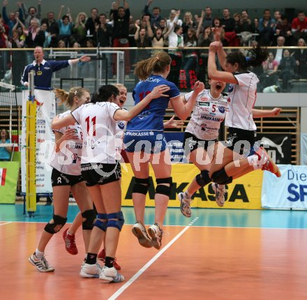 Volleyball Cup Final Four. ATSC Wildcats gegen SG SVS Sokol Post X-volley. Jubel Wildcats. Klagenfurt, am 26.2.2007.
Foto: Kuess
---
pressefotos, pressefotografie, kuess, qs, qspictures, sport, bild, bilder, bilddatenbank