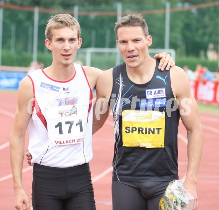 Leichtathletik. Top4 Meeting. 110 Meter H?rden M?nner. Harald Modl (ATV Feldkirchen)Elmar Lichtenegger (?sterreich, AC V?lkermarkt).  Villach, am 13.7.2006.
Foto: Kuess
---
pressefotos, pressefotografie, kuess, qs, qspictures, sport, bild, bilder, bilddatenbank