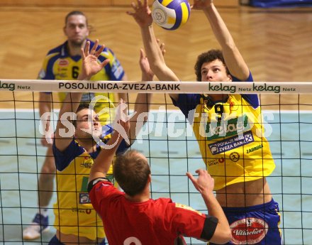 Volleyball Aich/Dob gegen Enns.  David Slatinsek, Bencz Milan, Pavel Reznicek. Bleiburg, am 20.1.2007
Foto: Kuess
---
pressefotos, pressefotografie, kuess, qs, qspictures, sport, bild, bilder, bilddatenbank