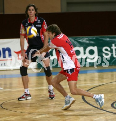 Volleyball Bundesliga. HYPO VBK gegen Arbesbach. Alexander Huber, Zachary Underwood. Klagenfurt, am 23.9.2006.
---
pressefotos, pressefotografie, kuess, qs, qspictures, sport, bild, bilder, bilddatenbank