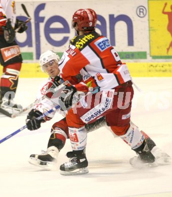 Eishockey Bundesliga. KAC gegen Jesenice. Chad Hinz (KAC), Boris Pretnar (Jesenice). Klagenfurt, am 29.10.2006.
Foto: Kuess
---
pressefotos, pressefotografie, kuess, qs, qspictures, sport, bild, bilder, bilddatenbank