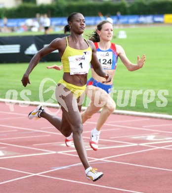  Leichtathletik. Austrian Top 4 Meeting. 100 Meter Frauen. Marlene Ottey (Slowenien). Villach, am 14.7.2006. 
---
pressefotos, pressefotografie, kuess, qs, qspictures, sport, bild, bilder, bilddatenbank