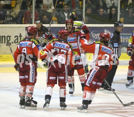 Eishockey Bundesliga. KAC gegen Innsbruck. Torjubel KAC. Klagenfurt, am 5.10.2006.
---
pressefotos, pressefotografie, kuess, qs, qspictures, sport, bild, bilder, bilddatenbank
