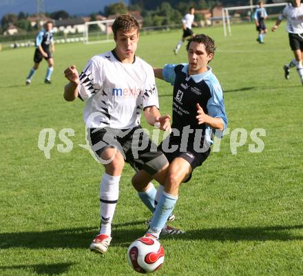 Fussball Unterliga West. Treffen gegen Dellach/Gail. Manuel Lips (Treffen), Andreas Jank (Dellach). Treffen, am 1.9.2007.
Foto: Kuess 
---
pressefotos, pressefotografie, kuess, qs, qspictures, sport, bild, bilder, bilddatenbank