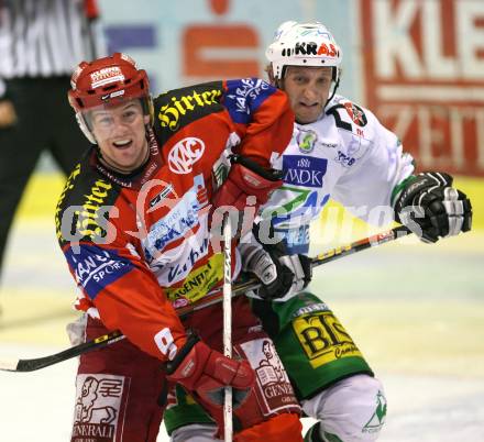 EBEL. Erste Bank Eishockey Bundesliga. KAC gegen Olympia Laibach. Chad Hinz (KAC), Tomaz Vnuk (Laibach). Klagenfurt, am 15.11.2007.
Foto: Kuess
---
pressefotos, pressefotografie, kuess, qs, qspictures, sport, bild, bilder, bilddatenbank