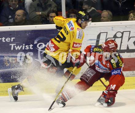 EBEL. Erste Bank Eishockey Bundesliga. KAC gegen Vienna Capitals. Johannes Reichel (KAC), Marcel Rodman (Caps). Klagenfurt, am 30.12.2007.
Foto: Kuess
---
pressefotos, pressefotografie, kuess, qs, qspictures, sport, bild, bilder, bilddatenbank