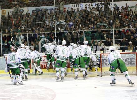 EBEL. Eishockey Bundesliga. KAC gegen Olympia (Olimpija) Ljubljana (Laibach). Jubel (Laibach). Klagenfurt, am 19.2.2008.
Foto: Kuess
---
pressefotos, pressefotografie, kuess, qs, qspictures, sport, bild, bilder, bilddatenbank