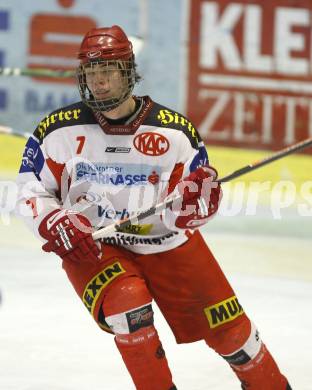 Eishockey. Oesterreichische Meisterschaft U20. KAC gegen VSV. Hundertpfund (KAC). Klagenfurt, am 8.3.2008.

Copyright Kuess

---
pressefotos, pressefotografie, kuess, qs, qspictures, sport, bild, bilder, bilddatenbank