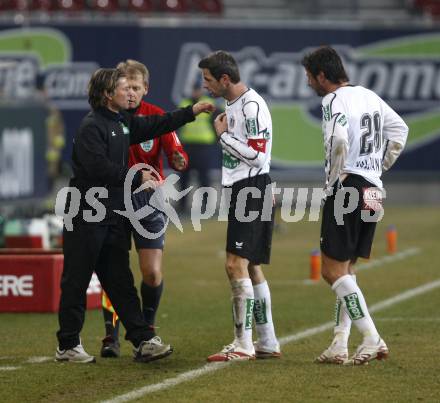 Fussball T-Mobile Bundesliga. SK Austria Kaernten gegen SV Mattersburg. Trainer Frenkie Schinkels, Martin Hiden, Roland Kollmann (Kaernten).  Klagenfurt, am 8.3.2008.

Copyright Kuess

---
pressefotos, pressefotografie, kuess, qs, qspictures, sport, bild, bilder, bilddatenbank