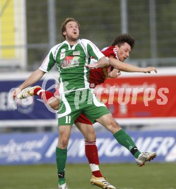 Fussball Red Zac Bundesliga. FC Kaernten gegen DSV Leoben. Matthias Sereinig (FCK), Arno Kozelsky (Leoben). Klagenfurt, am 2.5.2008.
Copyright Kuess

---
pressefotos, pressefotografie, kuess, qs, qspictures, sport, bild, bilder, bilddatenbank