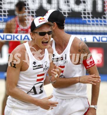 Beachvolleyball. Grand Slam 2008. DOPPLER Clemens, GARTMAYER Peter (AUT). Klagenfurt, 31.7.2008.
Copyright Kuess

---
pressefotos, pressefotografie, kuess, qs, qspictures, sport, bild, bilder, bilddatenbank