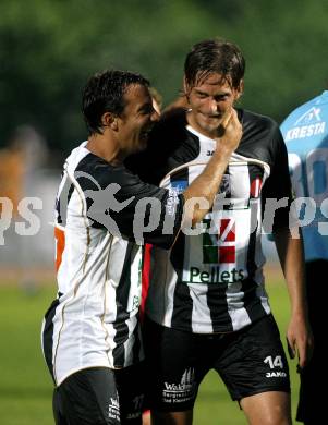Fussball Regionalliga. WAC/St. Andrae gegen GAK. Jubel Juergen Saler, Zeljko Simic (WAC). Wolfsberg, am 1.8.2008.
Foto: Kuess
---
pressefotos, pressefotografie, kuess, qs, qspictures, sport, bild, bilder, bilddatenbank