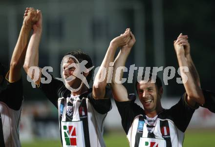 Fussball Regionalliga. WAC/St. Andrae gegen GAK. Jubel Zeljko Simic, Juergen Saler(WAC). Wolfsberg, am 1.8.2008.
Foto: Kuess
---
pressefotos, pressefotografie, kuess, qs, qspictures, sport, bild, bilder, bilddatenbank