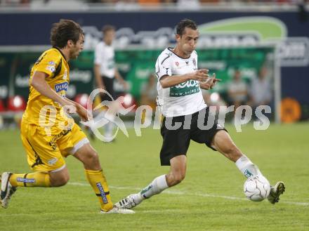 Fussball tipp3 Bundesliga. SK Austria Kaernten gegen SK Sturm Graz. Prawda Christian (Kaernten), Lamotte Fabian (Graz). Klagenfurt, 6.8.2008
Copyright Kuess

---
pressefotos, pressefotografie, kuess, qs, qspictures, sport, bild, bilder, bilddatenbank