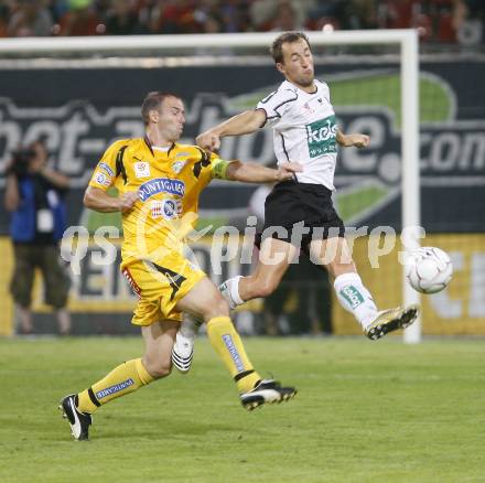 Fussball tipp3 Bundesliga. SK Austria Kaernten gegen SK Sturm Graz. Ortlechner Manuel (Kaernten), Haas Mario (Graz). Klagenfurt, 6.8.2008
Copyright Kuess

---
pressefotos, pressefotografie, kuess, qs, qspictures, sport, bild, bilder, bilddatenbank