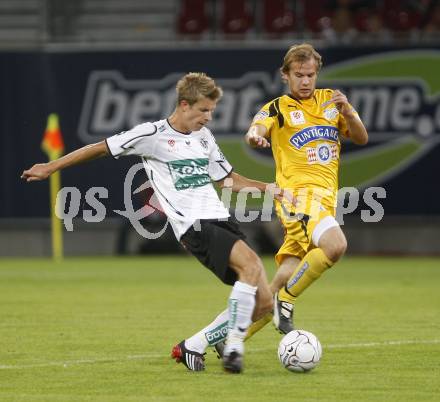 Fussball tipp3 Bundesliga. SK Austria Kaernten gegen SK Sturm Graz. Hinum Thomas (Kaernten), Kienzl Mario (Graz). Klagenfurt, 6.8.2008
Copyright Kuess

---
pressefotos, pressefotografie, kuess, qs, qspictures, sport, bild, bilder, bilddatenbank