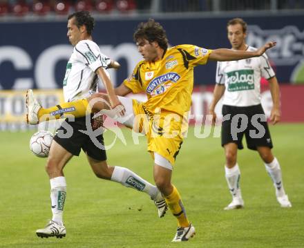 Fussball tipp3 Bundesliga. SK Austria Kaernten gegen SK Sturm Graz. Prawda Christian (Kaernten), Lamotte Fabian (Graz). Klagenfurt, 6.8.2008
Copyright Kuess

---
pressefotos, pressefotografie, kuess, qs, qspictures, sport, bild, bilder, bilddatenbank