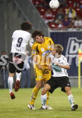 Fussball tipp3 Bundesliga. SK Austria Kaernten gegen SK Sturm Graz. Mair Wolfgang, Hinum Thomas (Kaernten), Lamotte Fabian  (Graz). Klagenfurt, 6.8.2008
Copyright Kuess

---
pressefotos, pressefotografie, kuess, qs, qspictures, sport, bild, bilder, bilddatenbank
