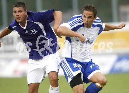 Fussball Regionalliga, FC Kaernten gegen FC St. Veit. Darko Kremenovic (FCK), Stefan Dollinger (St. Veit). Klagenfurt, am 8.8.2008.
Foto: Kuess

---
pressefotos, pressefotografie, kuess, qs, qspictures, sport, bild, bilder, bilddatenbank