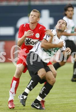 Fussball tipp3 Bundesliga. SK Austria Kaernten gegen Mattersburg. Pusztai Oliver (Kaernten), Doleschal Dominik (Mattersburg). Klagenfurt, 9.8.2008
Copyright Kuess

---
pressefotos, pressefotografie, kuess, qs, qspictures, sport, bild, bilder, bilddatenbank