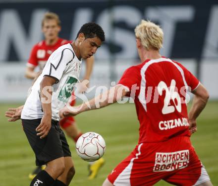 Fussball tipp3 Bundesliga. SK Austria Kaernten gegen Mattersburg. Rocha Sobrinho Filho Adi (Kaernten), Csizmadia Csaba (Mattersburg). Klagenfurt, 9.8.2008
Copyright Kuess

---
pressefotos, pressefotografie, kuess, qs, qspictures, sport, bild, bilder, bilddatenbank