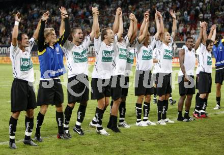 Fussball tipp3 Bundesliga. SK Austria Kaernten gegen Mattersburg. Jubel Kaernten. Klagenfurt, 9.8.2008
Copyright Kuess

---
pressefotos, pressefotografie, kuess, qs, qspictures, sport, bild, bilder, bilddatenbank
