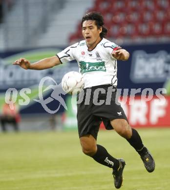 Fussball tipp3 Bundesliga. SK Austria Kaernten gegen SV Mattersburg. Carlos Chaile (Kaernten). Klagenfurt, am 9.8.2008.
Foto: Kuess

---
pressefotos, pressefotografie, kuess, qs, qspictures, sport, bild, bilder, bilddatenbank