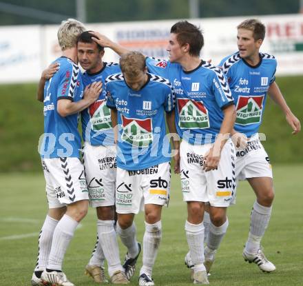 Fussball. Regionalliga. SV Feldkirchen gegen TSV Sparkasse Hartberg. Torjubel (Feldkirchen). Feldkirchen, am 22.8.2008.
Foto: Kuess

---
pressefotos, pressefotografie, kuess, qs, qspictures, sport, bild, bilder, bilddatenbank