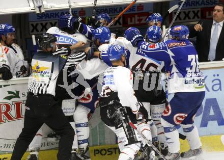 Eishockey Bundesliga. Testspiel. VSV gegen Augsburger Panthers.  Schlaegerei. Villach, am 24.8.2008.
Foto: Kuess

---
pressefotos, pressefotografie, kuess, qs, qspictures, sport, bild, bilder, bilddatenbank