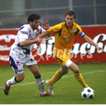 Fussball Regionalliga. SAK gegen SK Sturm Graz Amateure. Edmir Edo Adilovic (SAK), Thorsten Schick (Sturm). Klagenfurt, am 22.8.2008.
Foto: Kuess 
---
pressefotos, pressefotografie, kuess, qs, qspictures, sport, bild, bilder, bilddatenbank