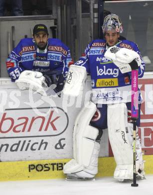 Eishockey Bundesliga. Testspiel. VSV gegen Augsburger Panthers.  Gert Prohaska, Bernhard Starkbaum (VSV). Villach, am 24.8.2008.
Foto: Kuess

---
pressefotos, pressefotografie, kuess, qs, qspictures, sport, bild, bilder, bilddatenbank